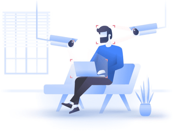 man home browsing cameras