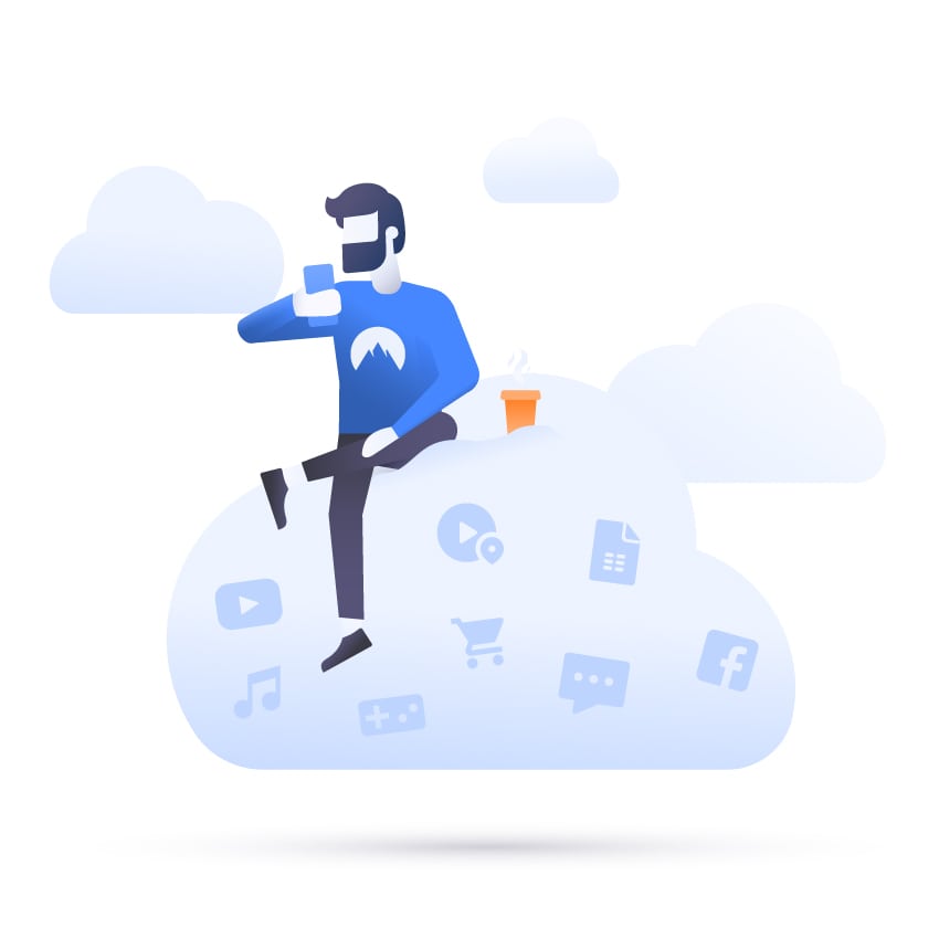 man sitting on cloud